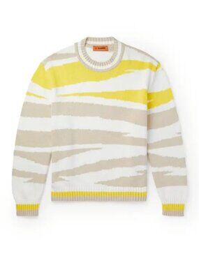 MISSONI Intarsia Cotton-Blend Sweater sz IT 50 / L
